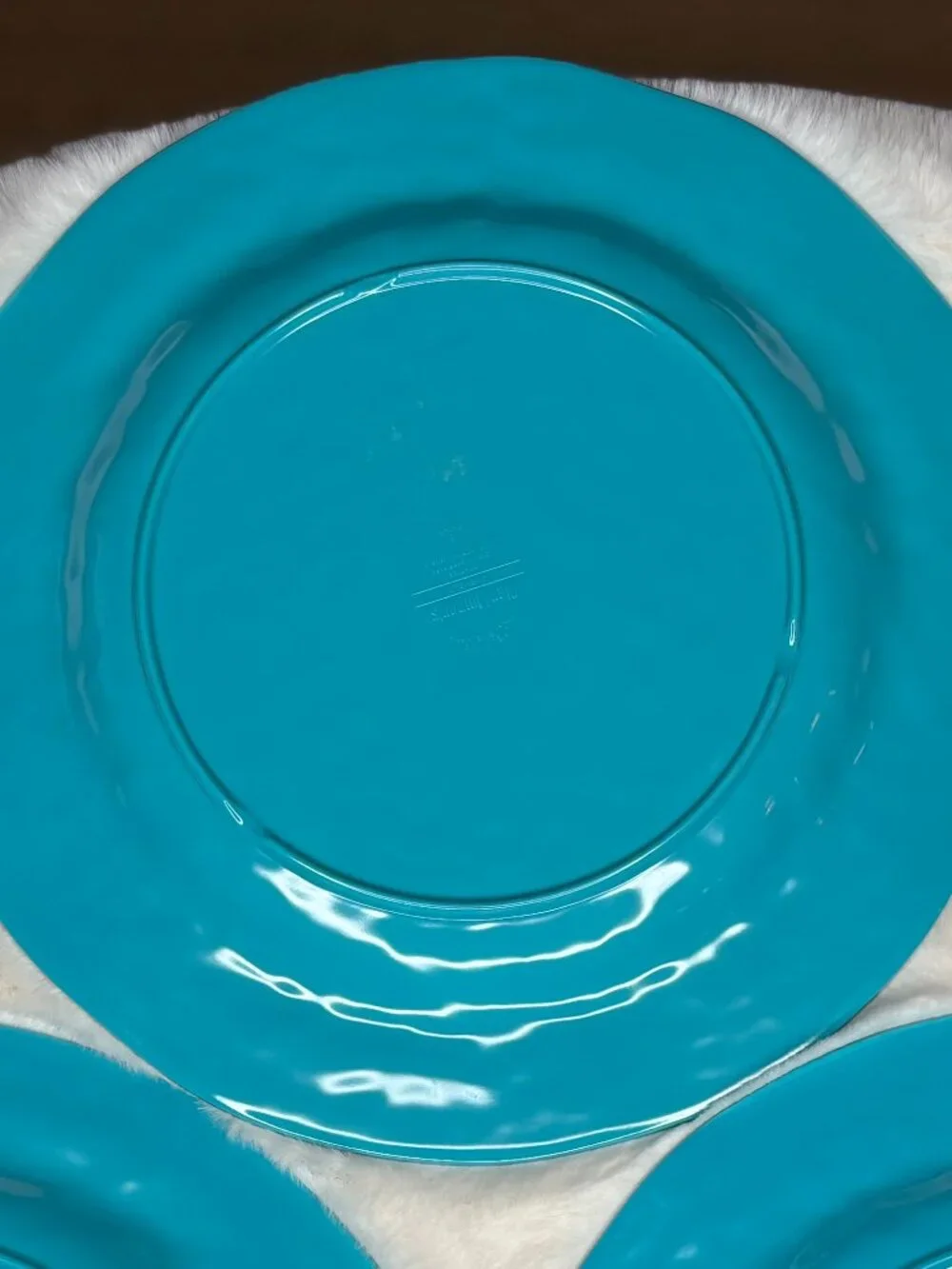Pier 1 Imports Carmelo Blue Melamine Crackle Glaze Distressed Dinner Plates-NWT